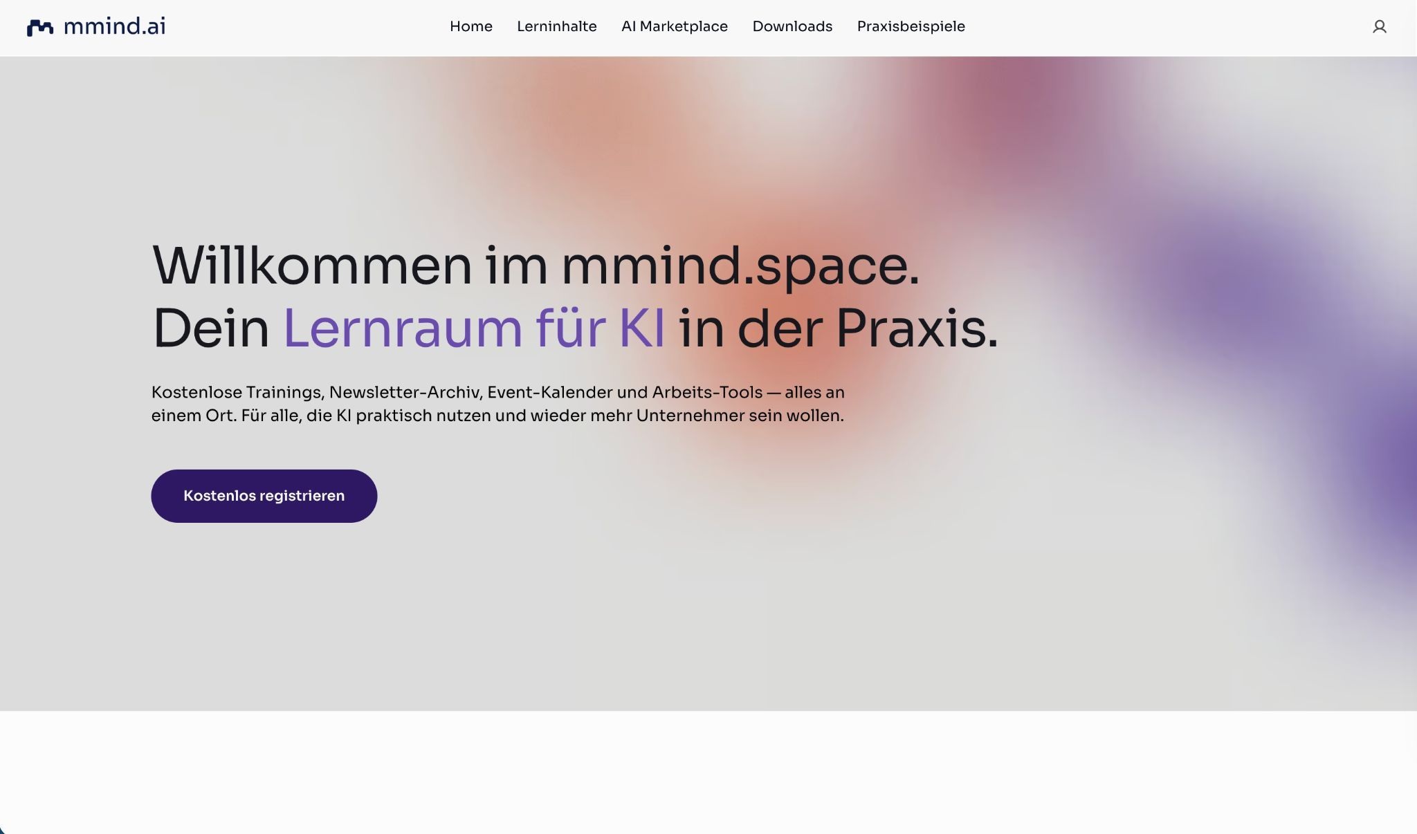 Die Startseite des MMIND Knowledge Hub