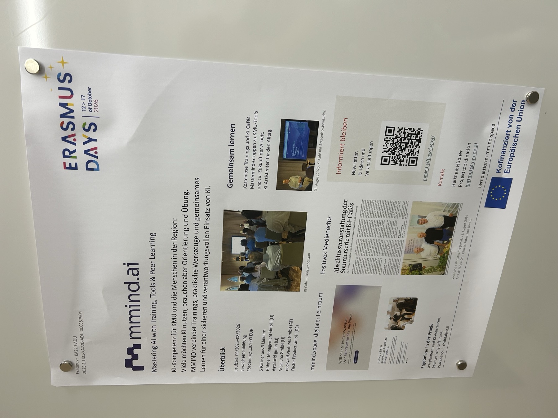13. Oktober 2026: Das MMIND-Projektposter bei den Erasmus Days.