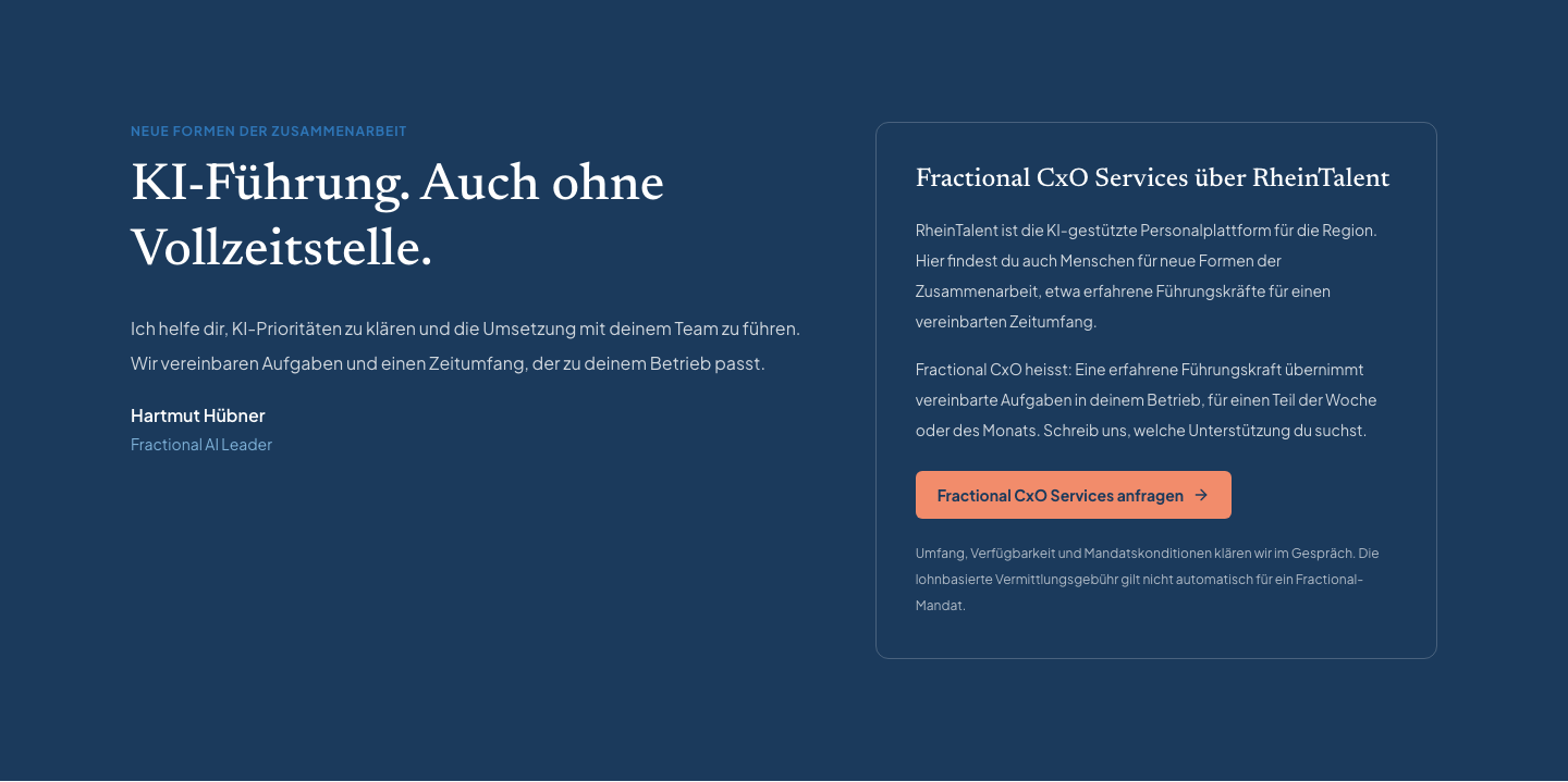 Preview of the fractional offering with Hartmut Hübner on RheinTalent